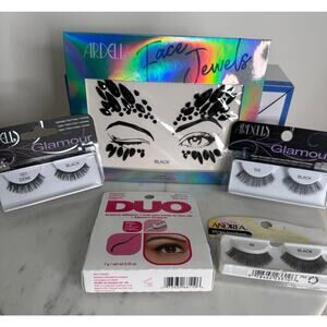 Ardell Lash Bundle Kit 3 Styles + Face Jewels + DUO Adhesive Made in USA NWT